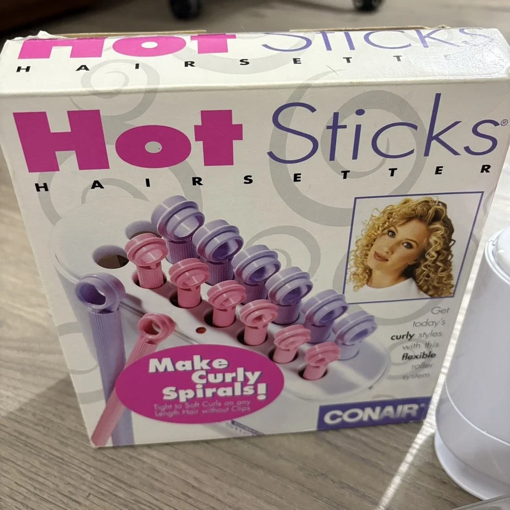 Vtg 1998 Conair Hot Sticks 14 Flexible Rollers HS18R 2 Sizes Purple Pink TESTED